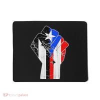 Black Puerto Rico Flag Fist With Boricua Flag Resiste Taino Mousepad thumb 0