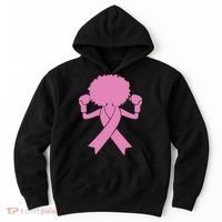 Boxing Pink Ribbon African American Breast Cancer Hoodie thumb 0