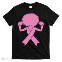 Boxing Pink Ribbon African American Breast Cancer T-Shirt thumb 0