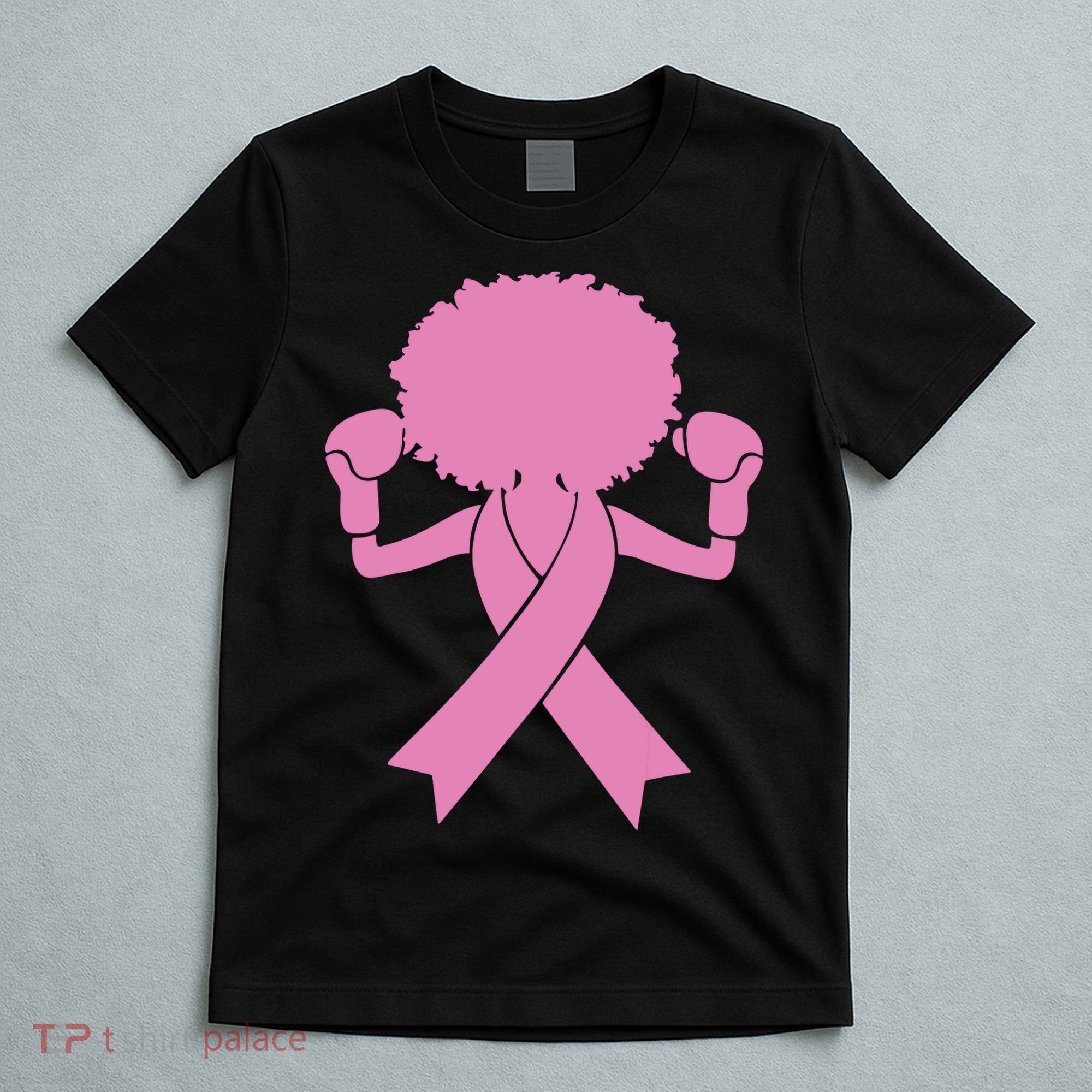 Boxing Pink Ribbon African American Breast Cancer T-Shirt
