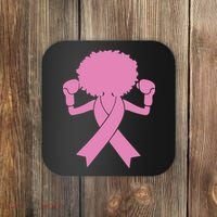 Boxing Pink Ribbon African American Breast Cancer Coaster thumb 0