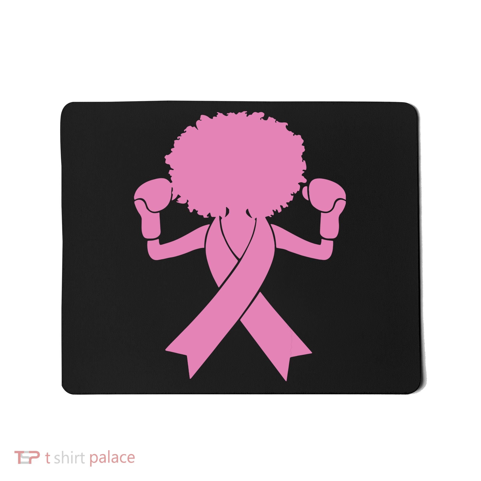 Boxing Pink Ribbon African American Breast Cancer Mousepad