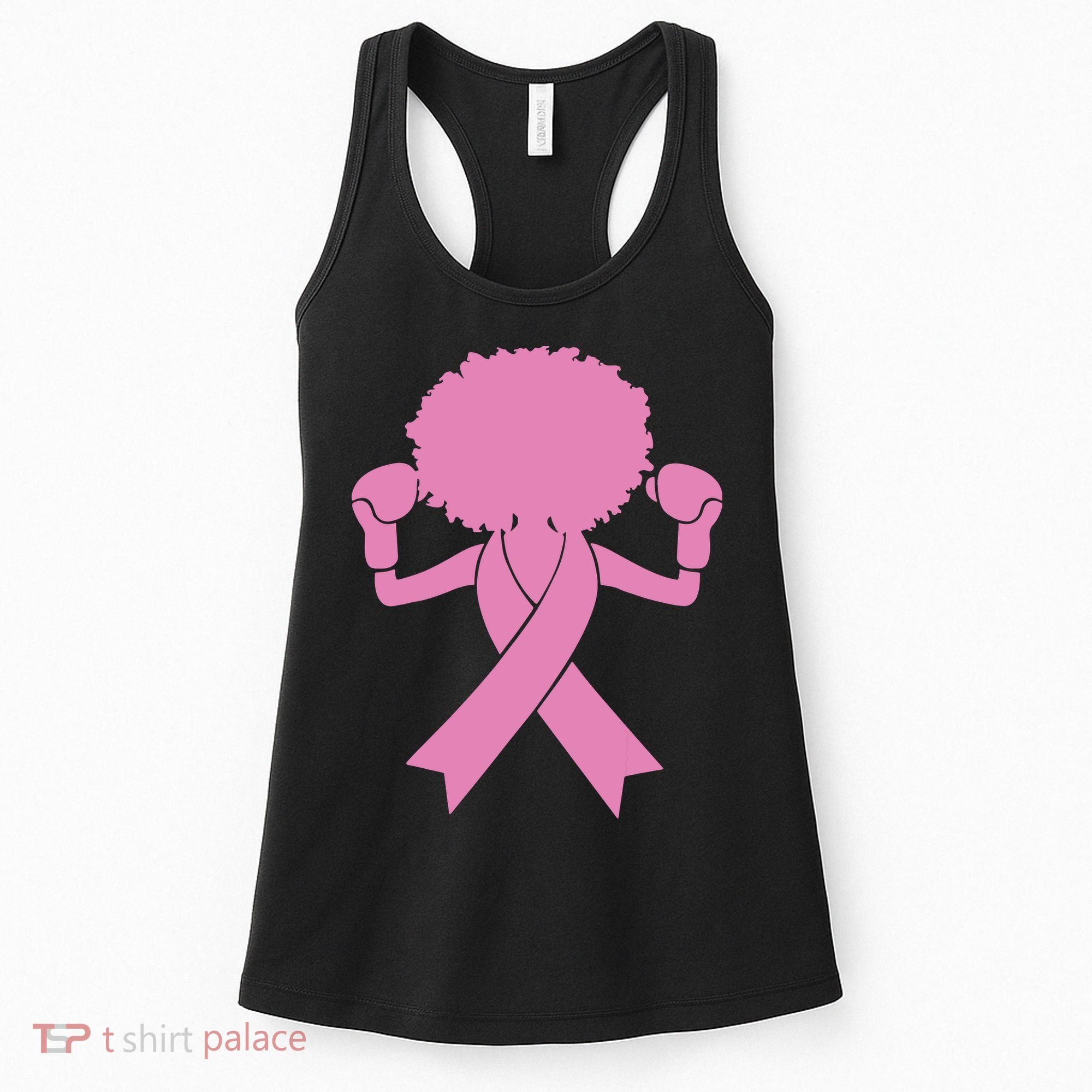 Boxing Pink Ribbon African American Breast Cancer Women's Tank Top