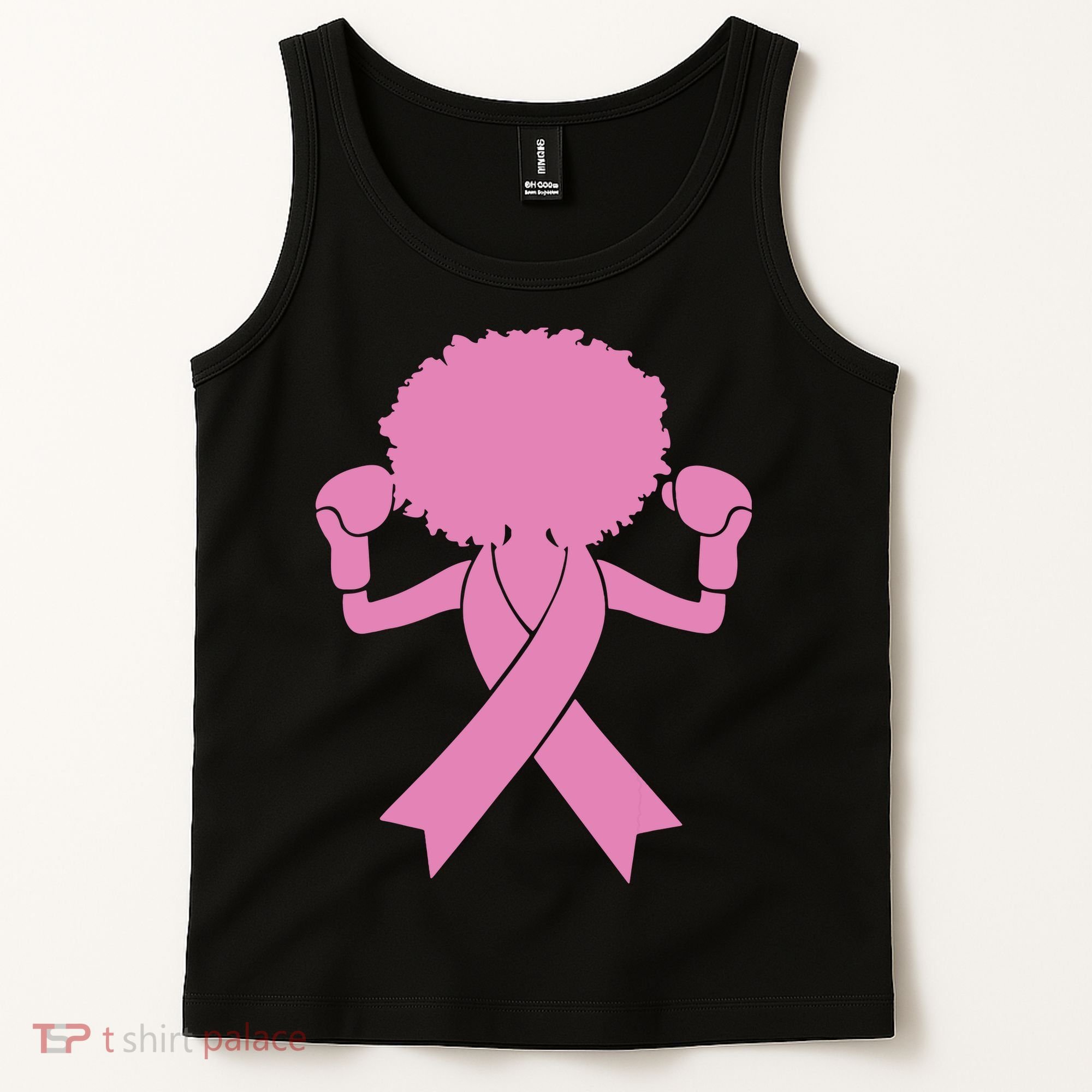 Boxing Pink Ribbon African American Breast Cancer Tank Top