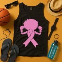 Boxing Pink Ribbon African American Breast Cancer Tank Top thumb 4