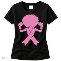 Boxing Pink Ribbon African American Breast Cancer Women's T-Shirt thumb 0