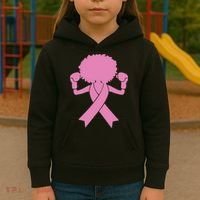 Boxing Pink Ribbon African American Breast Cancer Kids Hoodie thumb 3