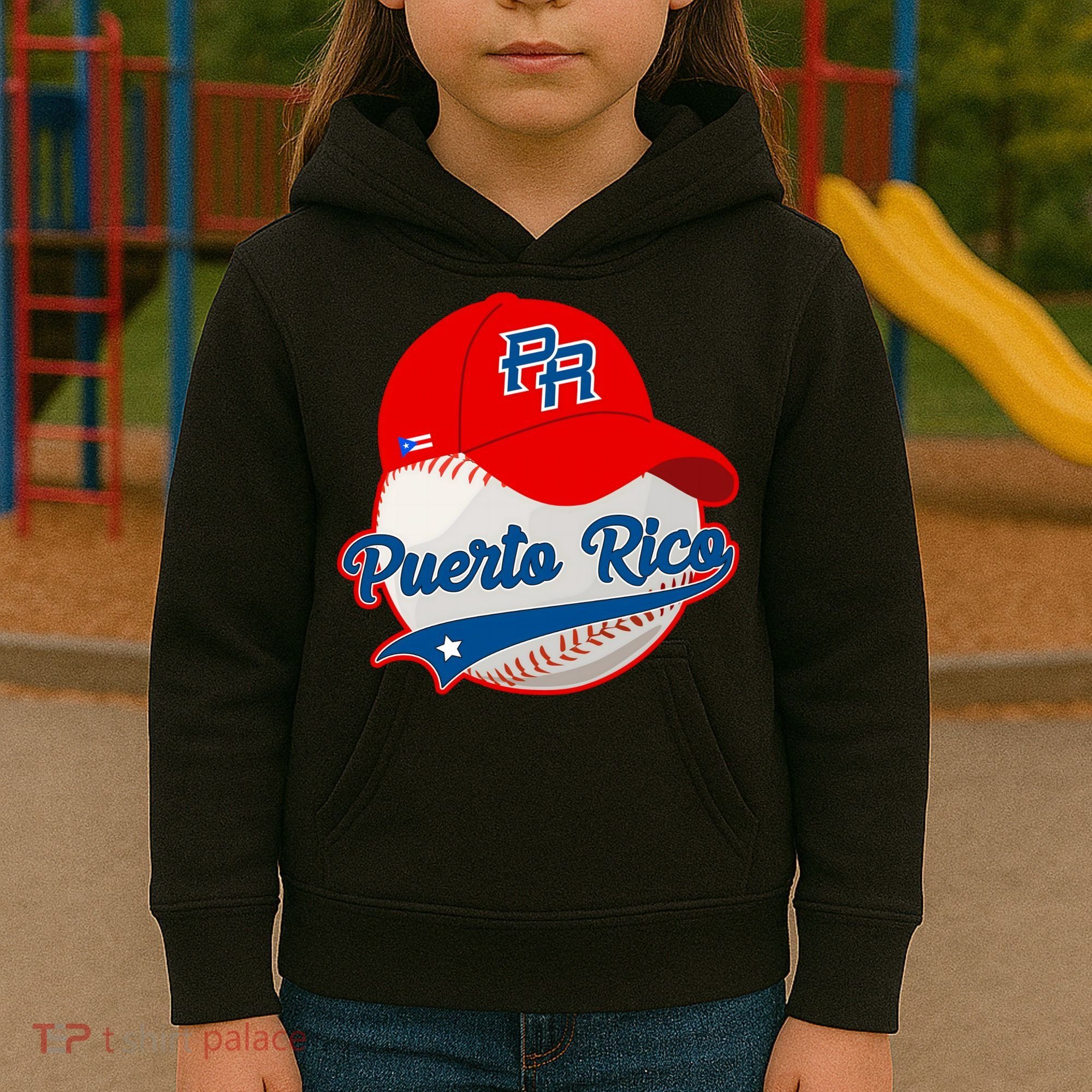 Boricua Puerto Rican Puerto Rico Baseball Kids Hoodie