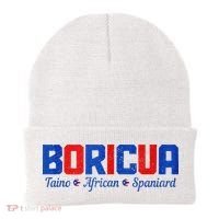 Boricua Puerto Rico Pride Puerto Rican Taino African Spanish Beanie thumb 0