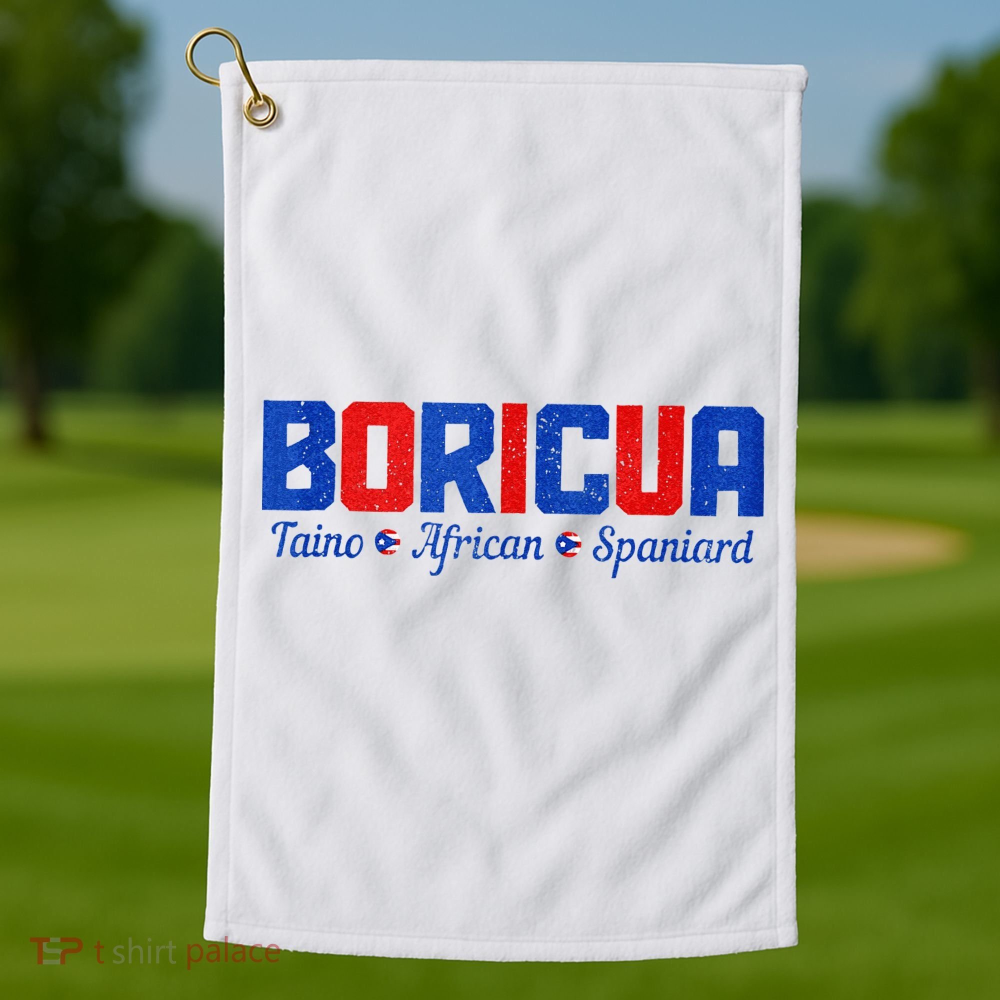 Boricua Puerto Rico Pride Puerto Rican Taino African Spanish Golf Towel
