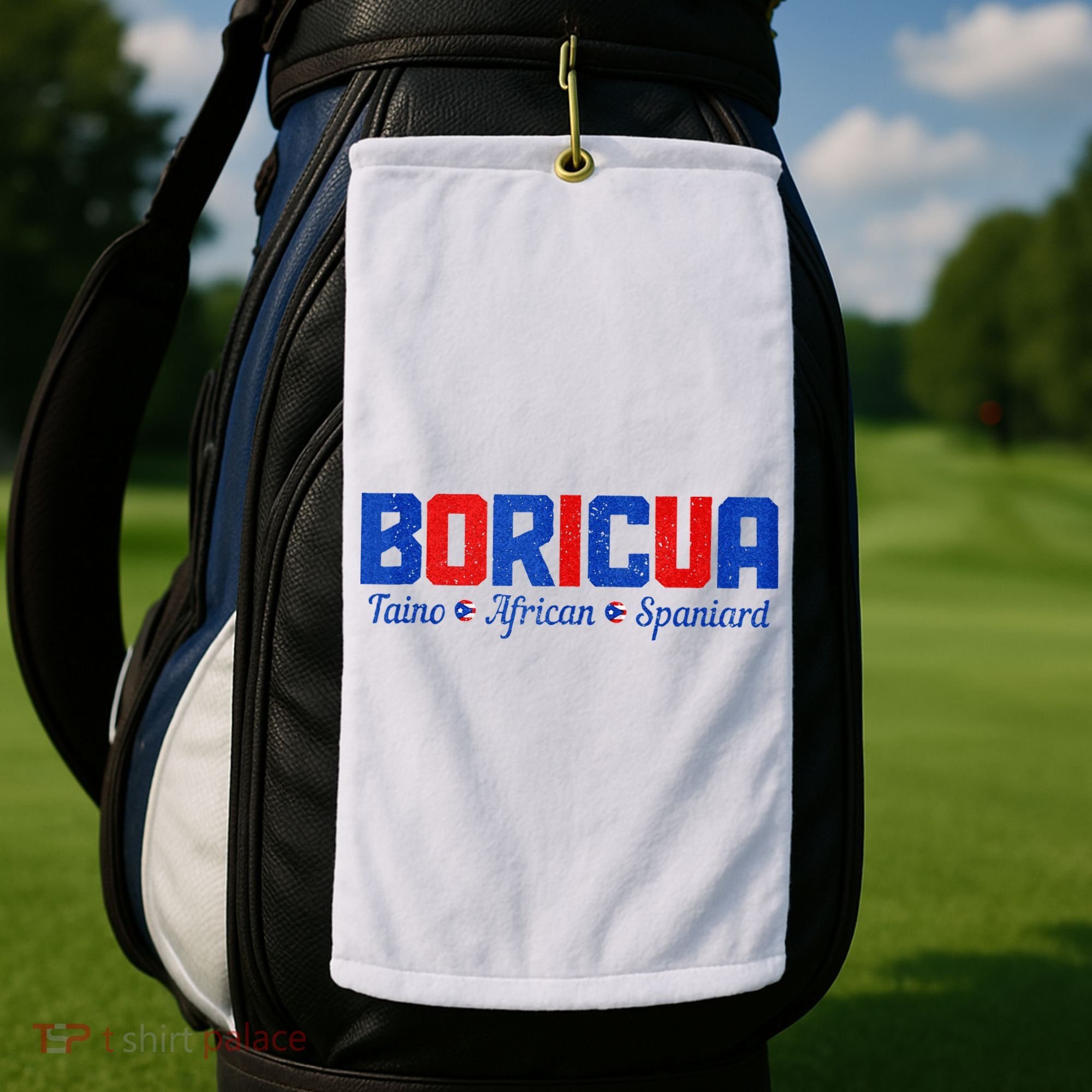 Boricua Puerto Rico Pride Puerto Rican Taino African Spanish Golf Towel