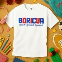 Boricua Puerto Rico Pride Puerto Rican Taino African Spanish Kids T-Shirt thumb 3