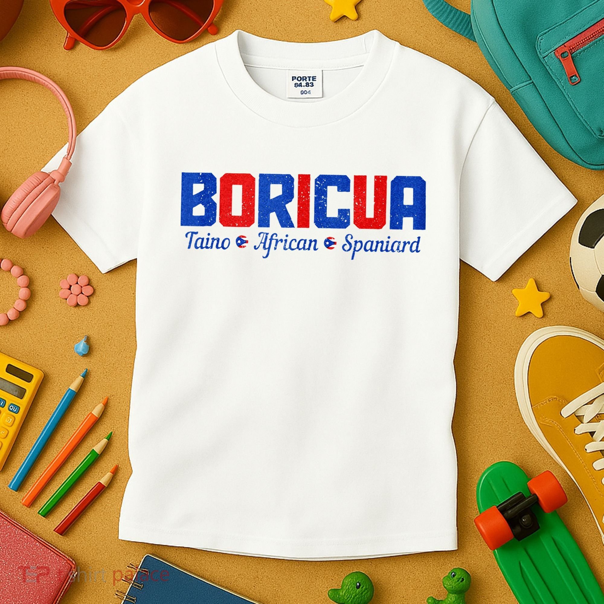 Boricua Puerto Rico Pride Puerto Rican Taino African Spanish Kids T-Shirt