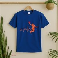 Basketball Player Streetball Sport Game Heartbeat Player Cute Gift T-Shirt thumb 2