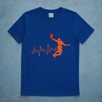 Basketball Player Streetball Sport Game Heartbeat Player Cute Gift T-Shirt thumb 5