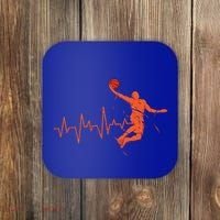 Basketball Player Streetball Sport Game Heartbeat Player Cute Gift Coaster thumb 0