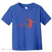 Basketball Player Streetball Sport Game Heartbeat Player Cute Gift Toddler T-Shirt thumb 0