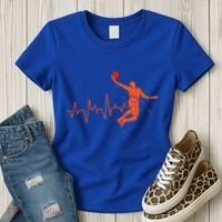 Basketball Player Streetball Sport Game Heartbeat Player Cute Gift Women's T-Shirt thumb 3