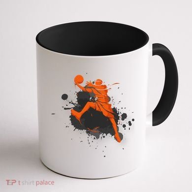 Basketball Player Slam Dunk Splash Coffee Mug back