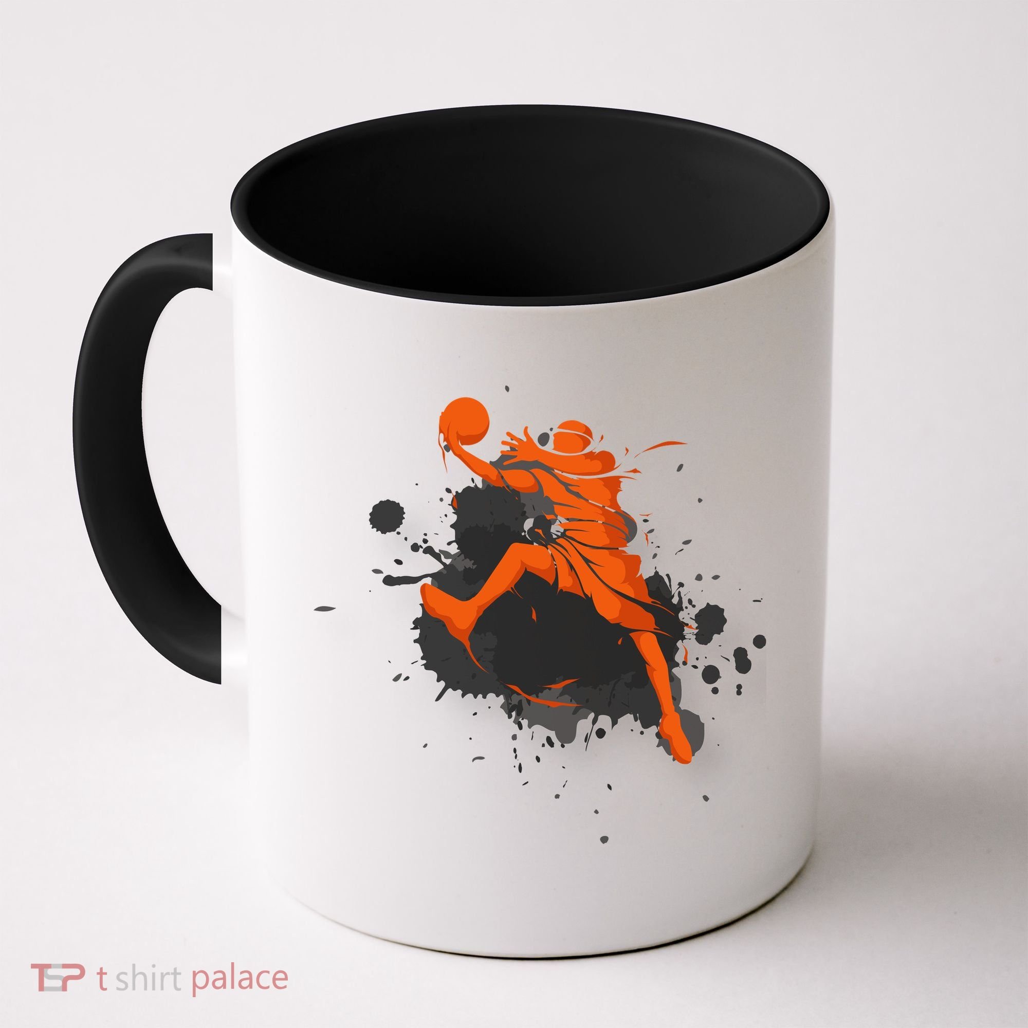 Basketball Player Slam Dunk Splash Coffee Mug