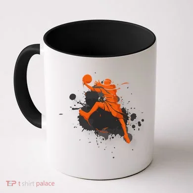 Basketball Player Slam Dunk Splash Coffee Mug