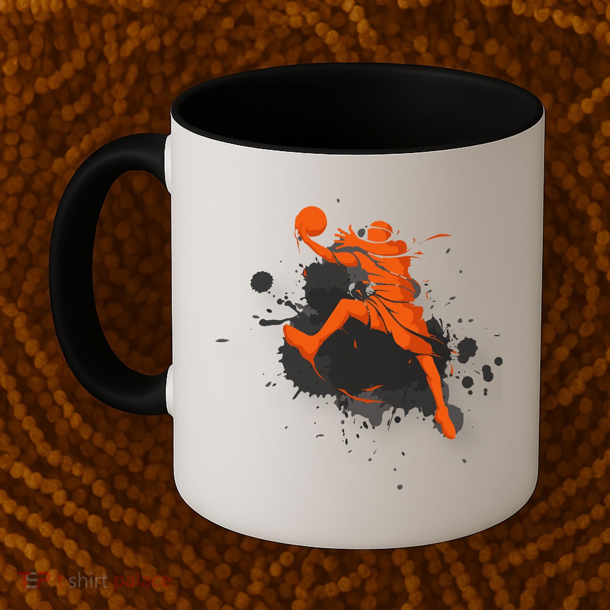 Basketball Player Slam Dunk Splash Coffee Mug