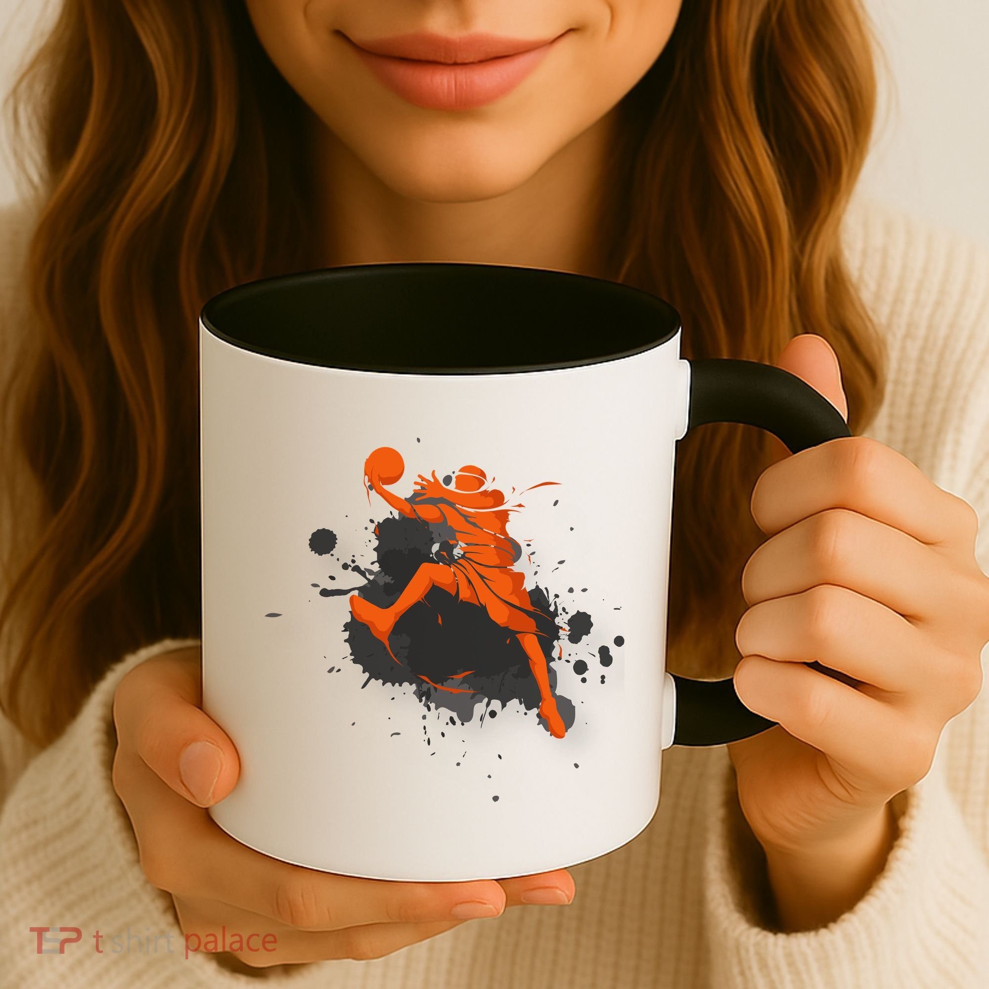 Basketball Player Slam Dunk Splash Coffee Mug