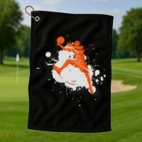 Basketball Player Slam Dunk Splash Golf Towel thumb 1