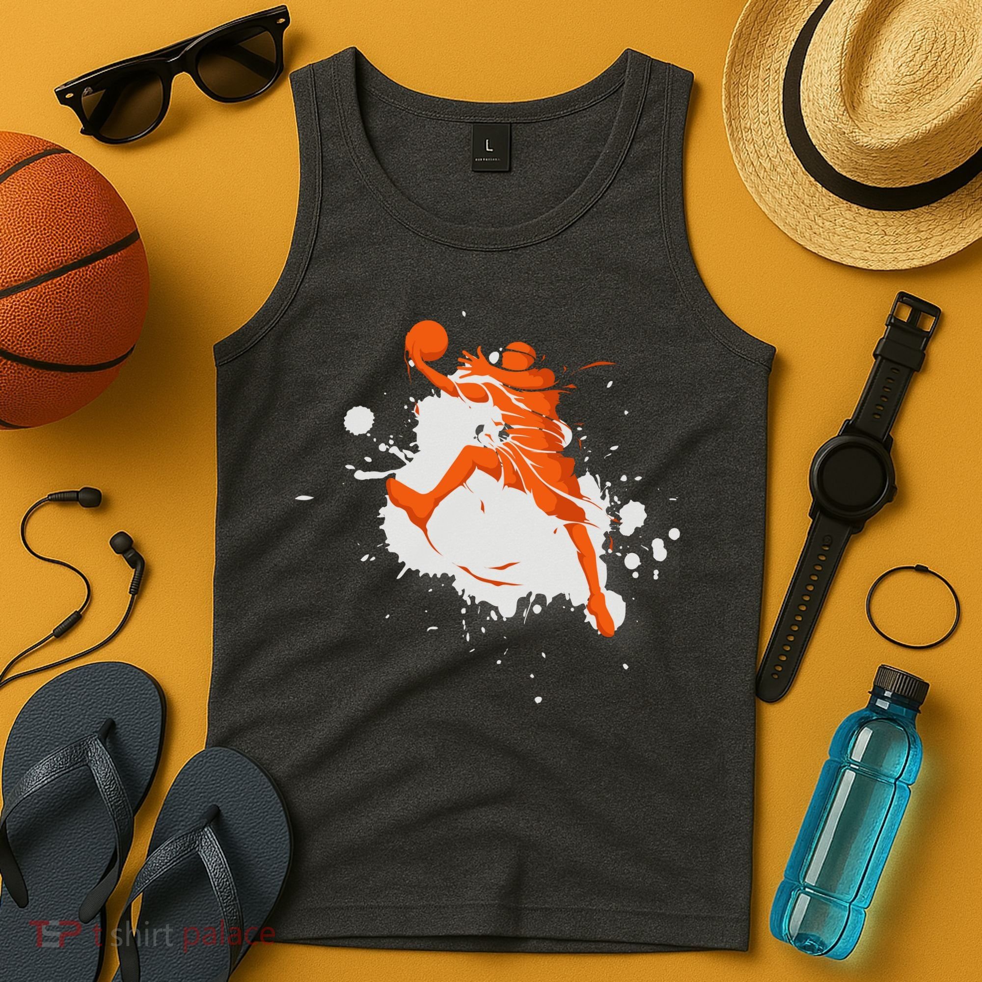 Basketball Player Slam Dunk Splash Tank Top