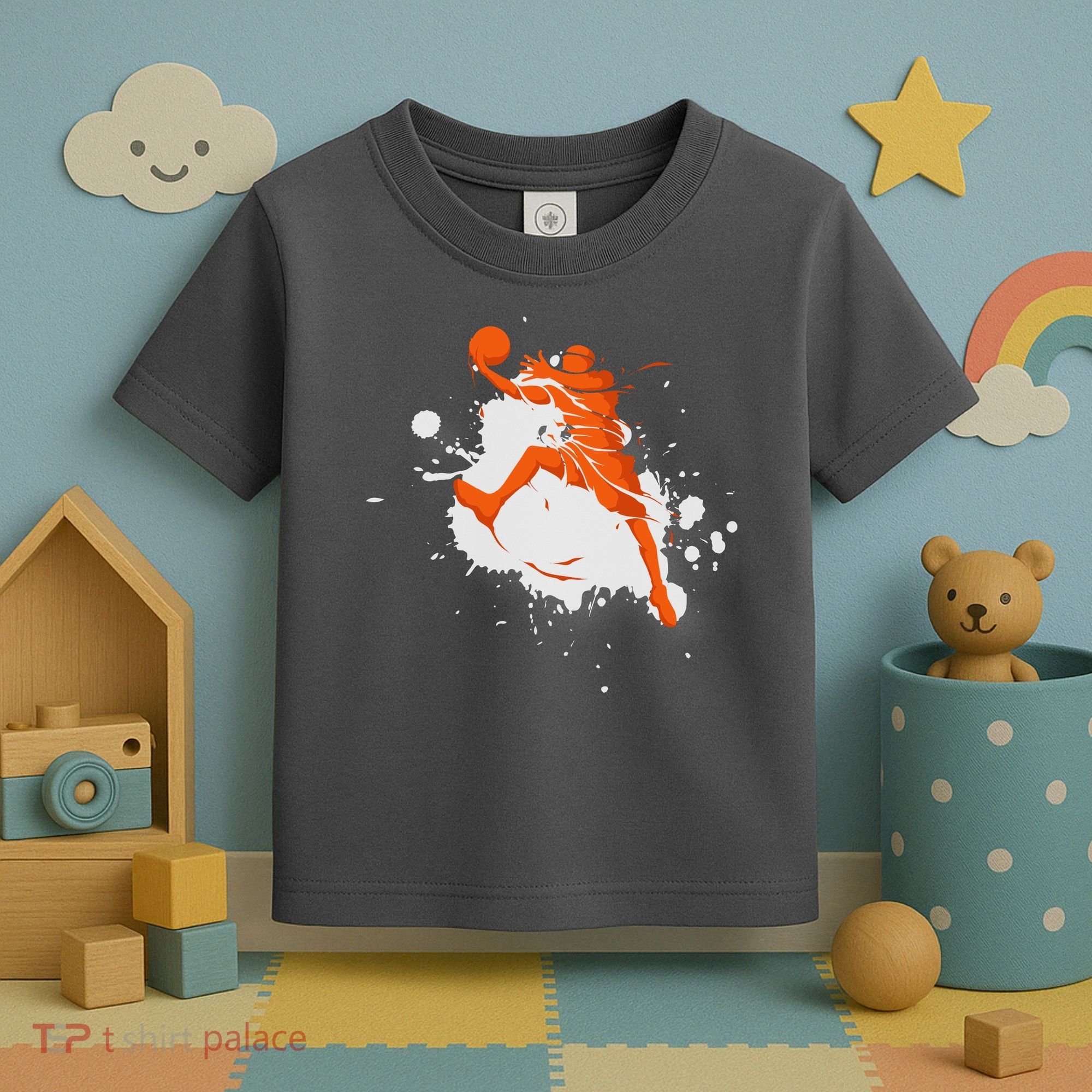 Basketball Player Slam Dunk Splash Toddler T-Shirt
