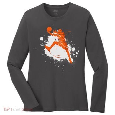 Basketball Player Slam Dunk Splash Women's Long Sleeve Shirt