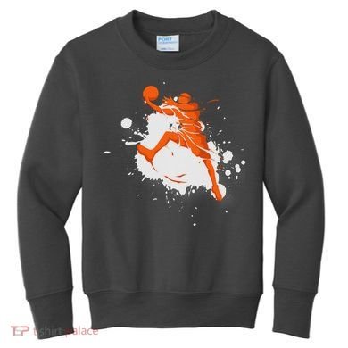 Basketball Player Slam Dunk Splash Kids Sweatshirt