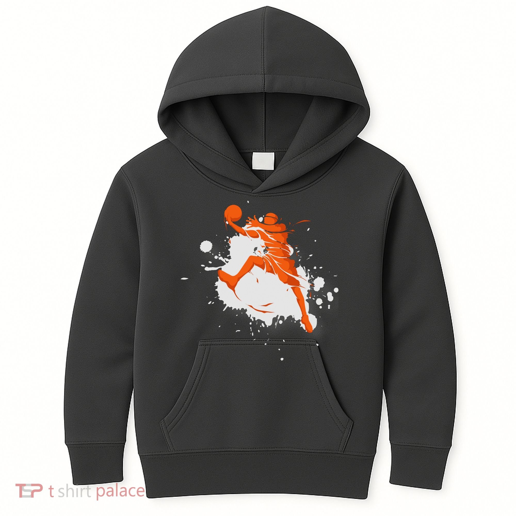 Basketball Player Slam Dunk Splash Kids Hoodie