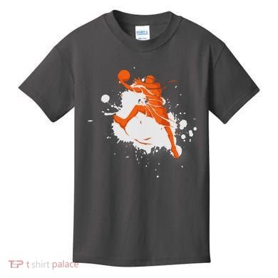 Basketball Player Slam Dunk Splash Kids T-Shirt
