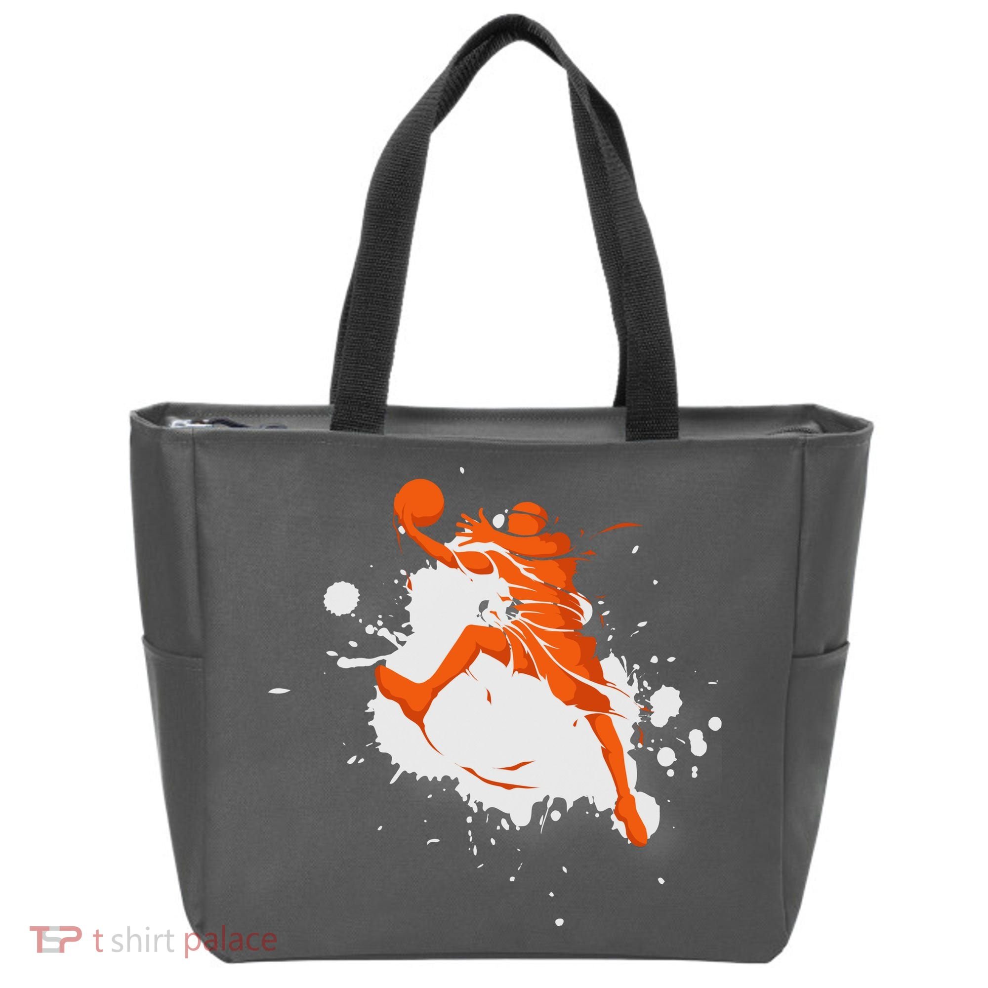 Basketball Player Slam Dunk Splash Tote Bag
