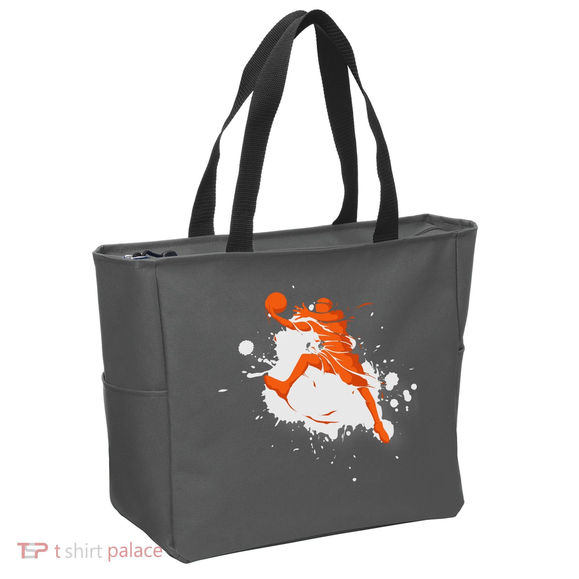 Basketball Player Slam Dunk Splash Tote Bag
