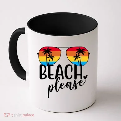 Beach Please Summer Sunset Coffee Mug