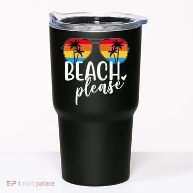 Beach Please Summer Sunset Tumbler