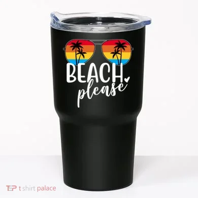 Beach Please Summer Sunset Tumbler