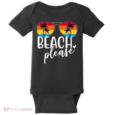 Beach Please Summer Sunset Baby Bodysuit