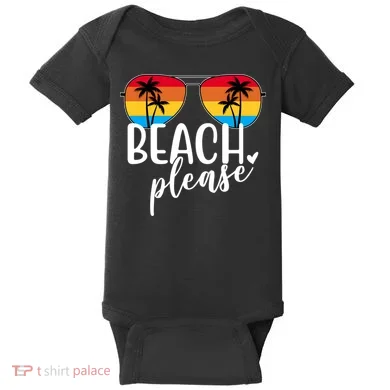 Beach Please Summer Sunset Baby Bodysuit