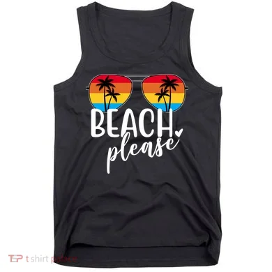 Beach Please Summer Sunset Tank Top