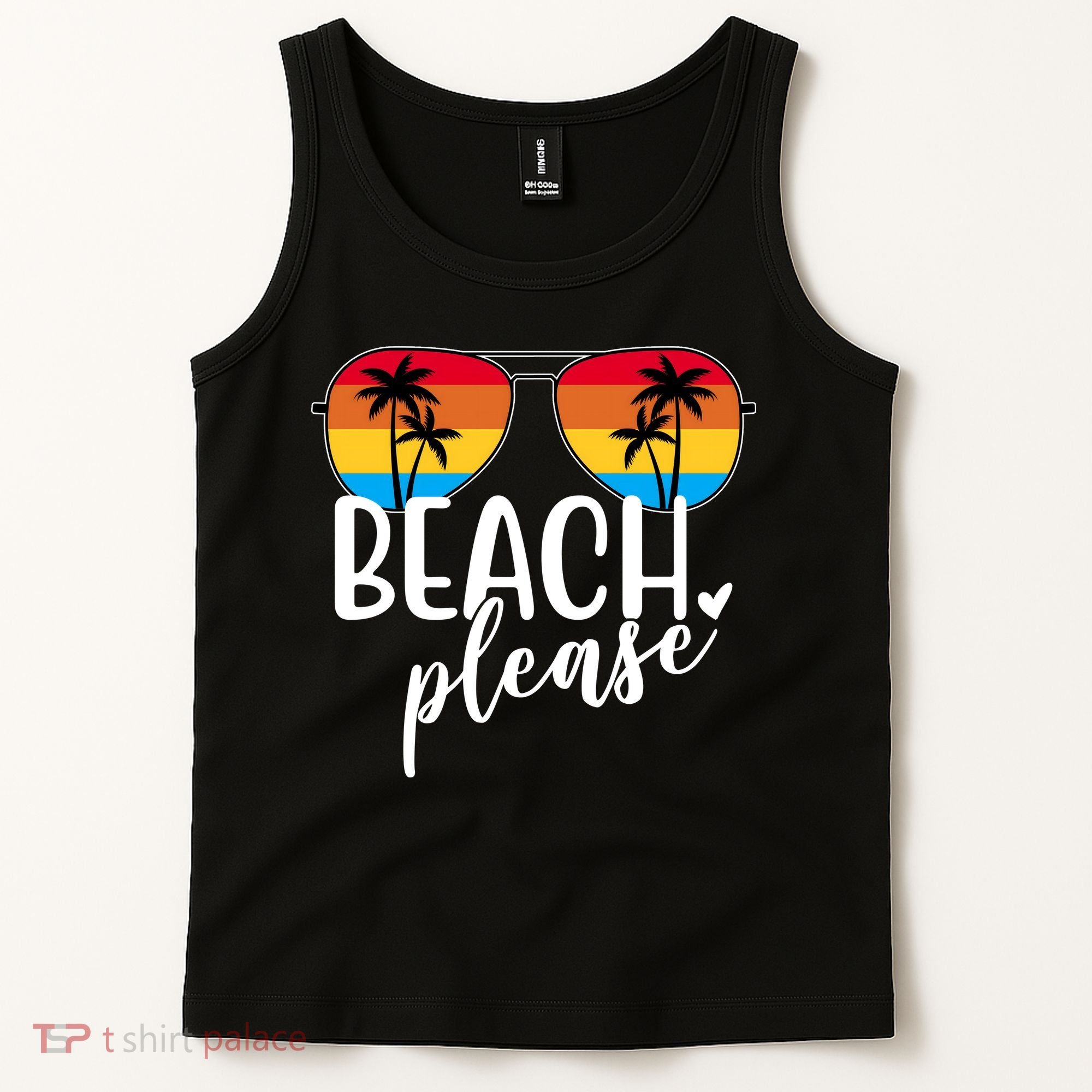 Beach Please Summer Sunset Tank Top