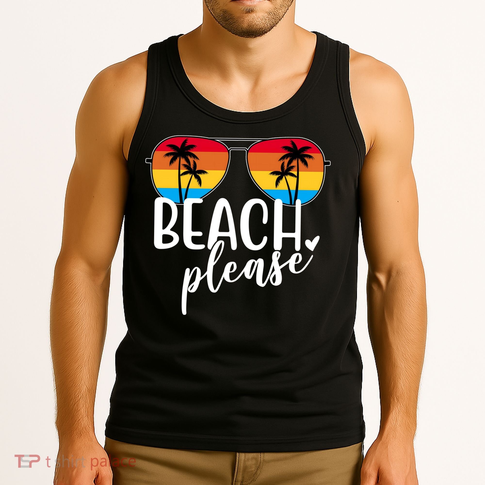 Beach Please Summer Sunset Tank Top