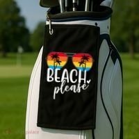 Beach Please Summer Sunset Golf Towel thumb 2