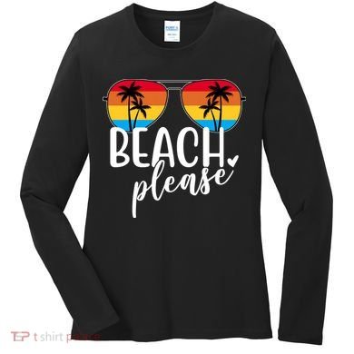 Beach Please Summer Sunset Women's Long Sleeve Shirt