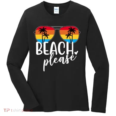 Beach Please Summer Sunset Women's Long Sleeve Shirt