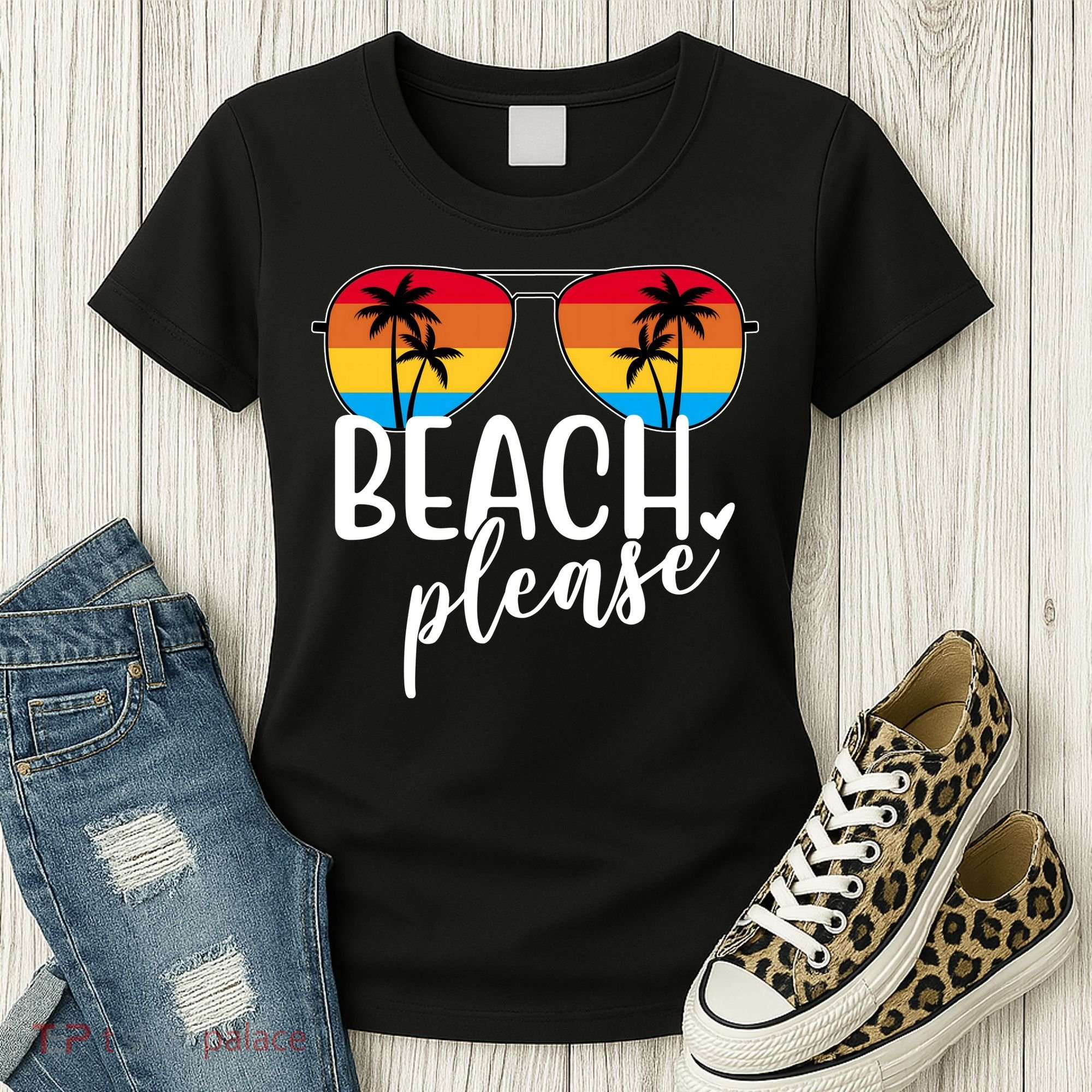 Beach Please Summer Sunset Women's T-Shirt