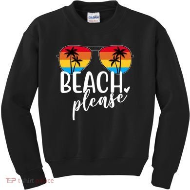 Beach Please Summer Sunset Kids Sweatshirt