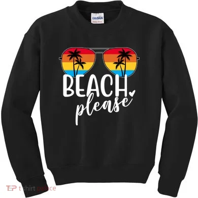 Beach Please Summer Sunset Kids Sweatshirt